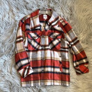 Plaid Flannel Button-Up Jacket